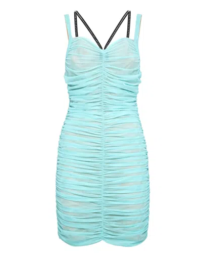Philipp Plein Short Dress Studs In Blue