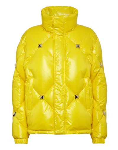 Philipp Plein Short Puffer Jacket In Yellow