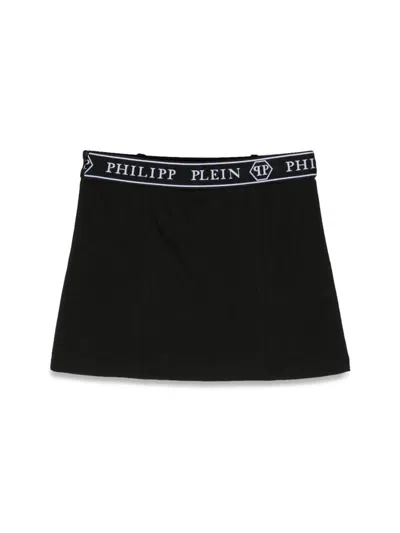Philipp Plein Trendy Mini Skirt For Girls In Black