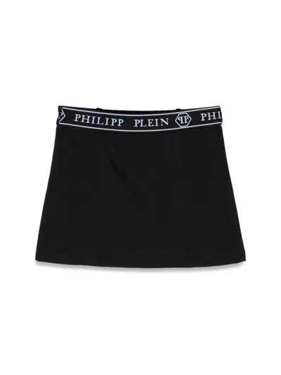 Philipp Plein Trendy Mini Skirt For Girls In Black