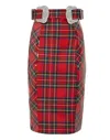 Philipp Plein Tartan Pencil Skirt In Multi