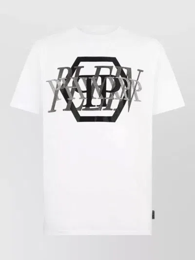 Philipp Plein Short Sleeve Crew Neck Graphic T-shirt In White