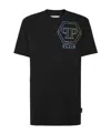 Philipp Plein Hexagon Rhinestone-embellished Cotton T-shirt In Black
