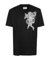 Philipp Plein Iconic Printed Black T-shirt With Premium Cotton Fabric And Sleek Design In Black