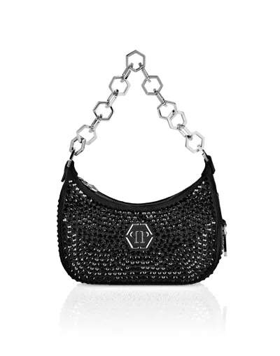 Philipp Plein Shoulder Bag Crystals In Black
