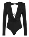 Philipp Plein Shoulder Padded Body Ls In Black
