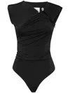 Philipp Plein Shoulder-padded Bodysuit In Black