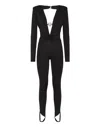 Philipp Plein Shoulder Padded Bodycon-design Jumpsuit In Black