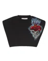 Philipp Plein Love Tattoo Cropped T-shirt In Black