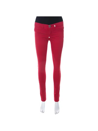 Pre-owned Philipp Plein Side-stripe Trousers In Red