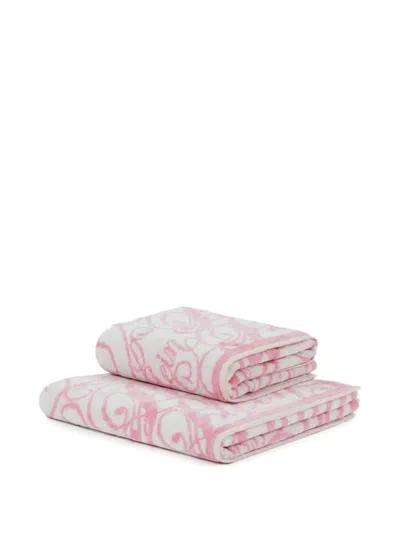 Philipp Plein Signature Guest Towel Set In Pink