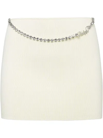Philipp Plein Signature Mini Skirt In White