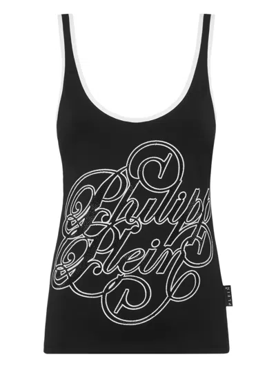 Philipp Plein Signature Tank Top In Black