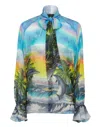 PHILIPP PLEIN SILK CHIFFON SHIRT HAWAII