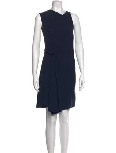 Pre-owned Philipp Plein Silk Knee-length Dress In Blue