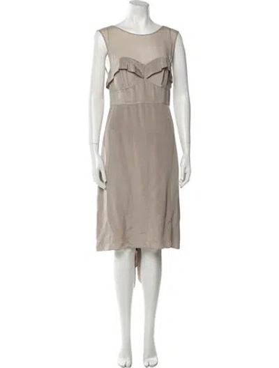 Pre-owned Philipp Plein Silk Long Dress In Neutral