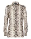 Philipp Plein Silk Python Print Shirt In Multi