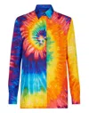 Philipp Plein Woman Shirt Blue Size L Silk In Multi