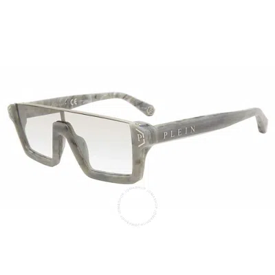 Philipp Plein Silver Gradient Browline Unisex Sunglasses Spp006m 890x 98 In Gray
