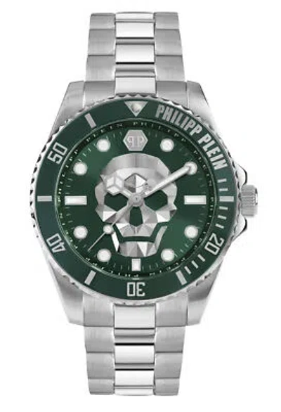 Pre-owned Philipp Plein Silver Mens Analogue Watch The $kull Diver Pwoaa0622