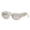 Philipp Plein Silver Mirror Rectangular Ladies Sunglasses Spp066m 09yl 51