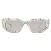 Philipp Plein Silver Mirror Rectangular Ladies Sunglasses Spp066m 09yl 51 In Gray