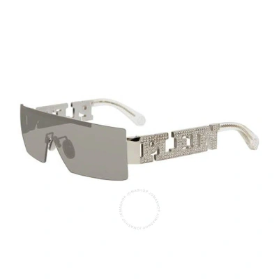 Philipp Plein Silver Mirror Shield Ladies Sunglasses Spp032s 579x 99