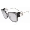 Philipp Plein Silver Mirror Square Ladies Sunglasses Spp041m Z42x 99