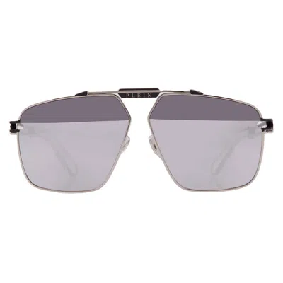 Philipp Plein Silver Navigator Men's Sunglasses Spp049m K07x 63 In Gray