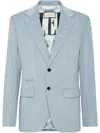 Philipp Plein Velvet Gabardine Blazer Flicky Fit In Blue