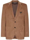 Philipp Plein Single-breasted Corduroy Blazer In Brown