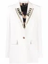 Philipp Plein Single-breasted Studded Blazer In White