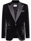 Philipp Plein Single-breasted Velvet Blazer In Black