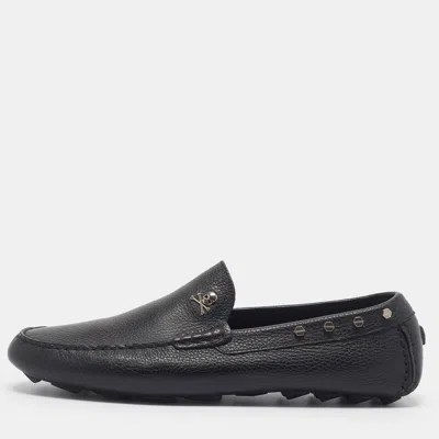 Pre-owned Philipp Plein Size 45 Black Leather Loafers