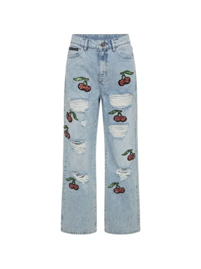 Philipp Plein Skater-fit Jeans Cherrylicious In Blue