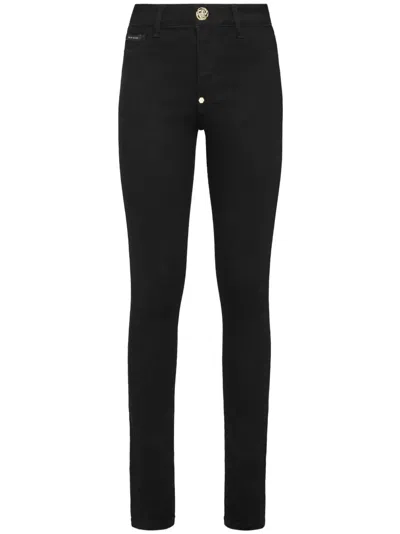 Philipp Plein Skinny-cut Denim Jeggings In Black