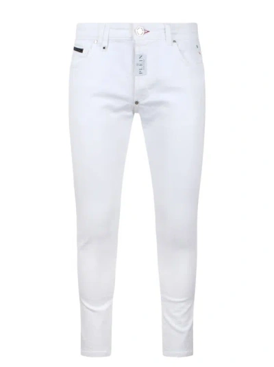 Philipp Plein Skinny Fit Denim Trousers In White