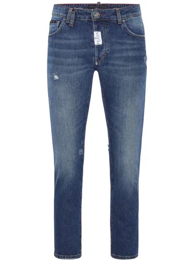 Philipp Plein Detroit Mid-rise Straight-leg Jeans In Denim