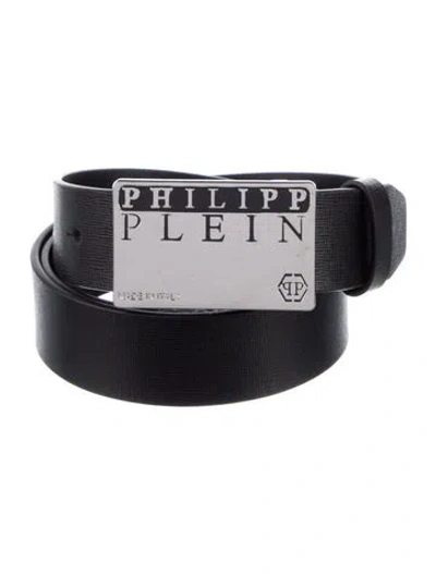 Pre-owned Philipp Plein Skinny Leather Belt Kit In Black