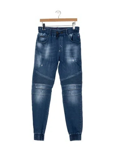 Pre-owned Philipp Plein Skinny Leg Pants In Blue