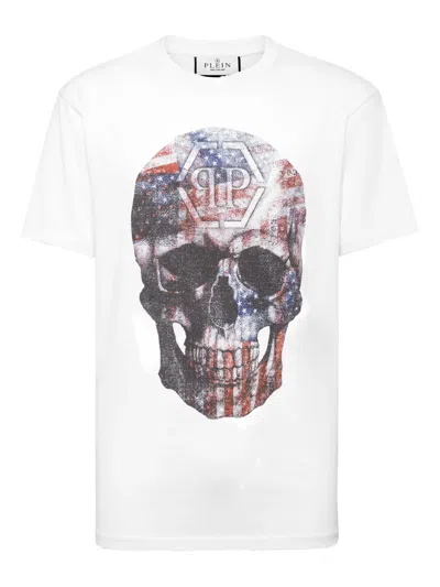 Philipp Plein Skull America T-shirt In White