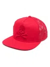 Philipp Plein Skull&bones Baseball Cap In Red