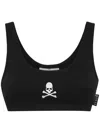 Philipp Plein Skull & Bones Cropped Tank Top In Black