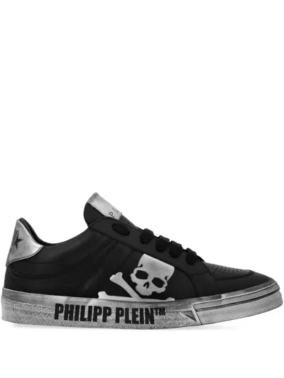Philipp Plein Skull&bones Lo-top Sneakers In 黑色