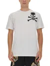 Philipp Plein Graphic Skull Logo Crew Neck T-shirt In White