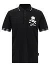 Philipp Plein 'skull & Bones' Polo Shirt In Black