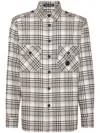 Philipp Plein Skull&bones-print Checked Shirt In Neutrals