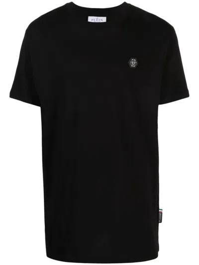 Philipp Plein Skull&bones-print Cotton T-shirt In Black
