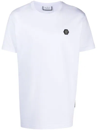 Philipp Plein Skull&bones-print Cotton T-shirt In White