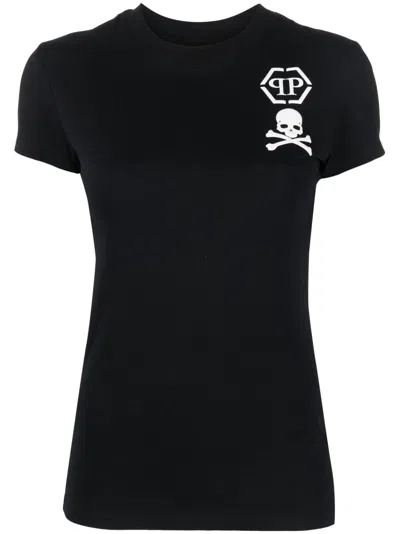 Philipp Plein Skull & Bones Round-neck T-shirt In Black